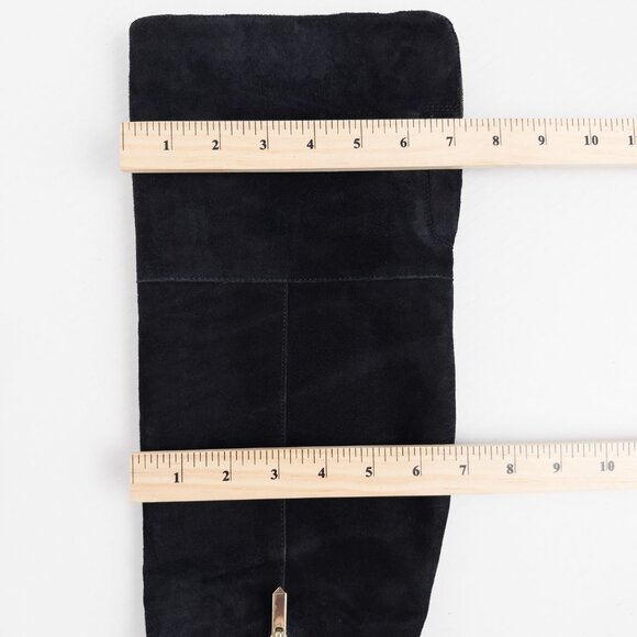 Sam Edelman Elina Over The Knee Boots Womens 8M Black Suede 2" Heel Round Toe - Picture 16 of 16